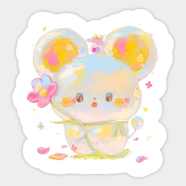 Spring Mouse Sticker by happyyu